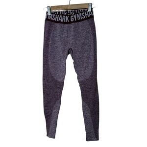 Gymshark Women Flex Leggings S‎ Burgundy Marl Seamless High Waisted Activewear